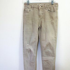 Zara Basic Off-White Distressed Jeans  Size 4